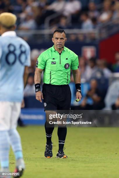 Referee Hilario Chico Grajedaas Sporting Kansas City hosted the New York Red Bulls on September 20 at Children's Mercy Park in Kansas City, KS in the...