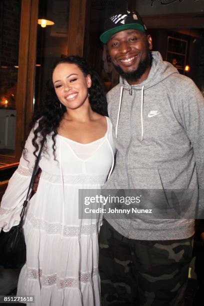 Elle Varner and 9th Wonder attend the Rapsody "Laila's Wisdom" Album Release Party at Sweet Chick on September 21, 2017 in New York City.
