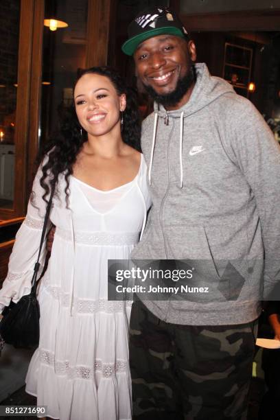 Elle Varner and 9th Wonder attend the Rapsody "Laila's Wisdom" Album Release Party at Sweet Chick on September 21, 2017 in New York City.