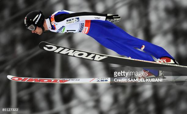Wolfgang Loitzl of Austria competes during the Men's Large Hill training session at the Ski Jumping competitions of the Nordic World Ski...