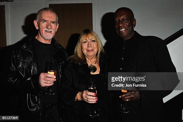 Rod Davies, Cynthia Lennon and Noel Charles attend Cancer Research UK's Sound & Vision at Abbey Road Studios on February 26, 2009 in London, England.