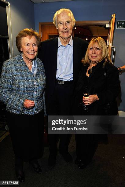 Sir George Martin, wife Judy and Cynthia Lennon attend Cancer Research UK's Sound & Vision at Abbey Road Studios on February 26, 2009 in London,...