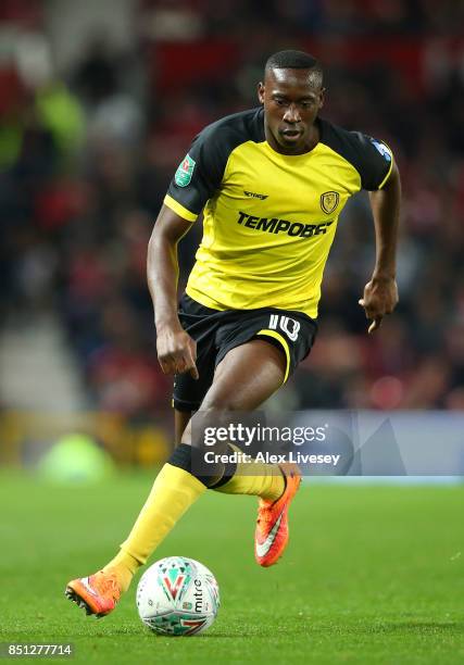 Lucas Akins of Burton Albion during the Carabao Cup Third Round match between Manchester United and Burton Albion at Old Trafford on September 20,...