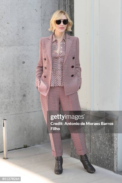 Cate Blanchett attends the Giorgio Armani show during Milan Fashion Week Spring/Summer 2018 on September 22, 2017 in Milan, Italy.