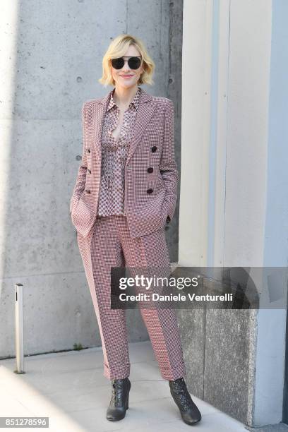 Cate Blanchett attends the Giorgio Armani show during Milan Fashion Week Spring/Summer 2018 on September 22, 2017 in Milan, Italy.