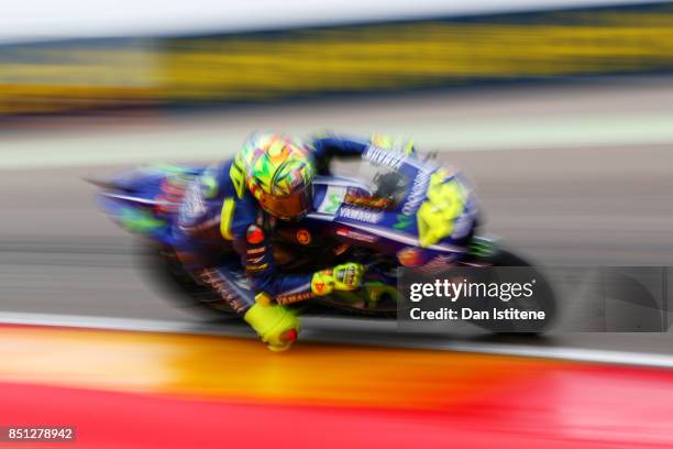 Valentino Rossi of Italy and Movistar Yamaha MotoGP rides during practice for the MotoGP of Aragon at Motorland Aragon Circuit on September 22, 2017...