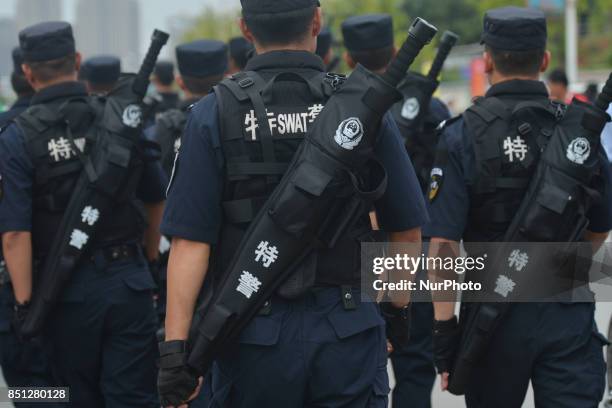 Members SWAT unites present at the finish line of the fourth stage of the 2017 Tour of China 2, the 115.3km Huangshi Daye Circuit Race. On Friday, 22...