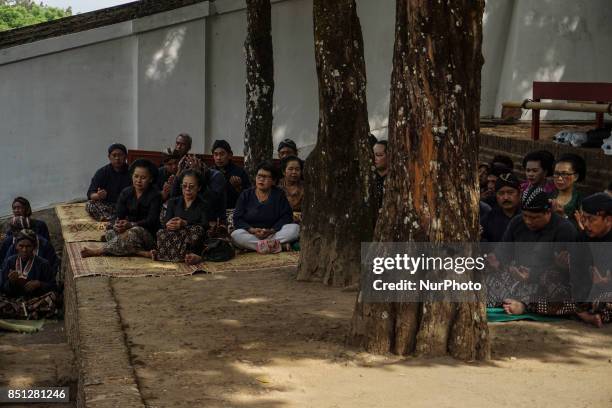 Javanese people follows the ritual of Nguras Enceh ceremony in the complex of the Tomb Kings Mataram at Yogyakarta, Indonesia, on September 22, 2017....