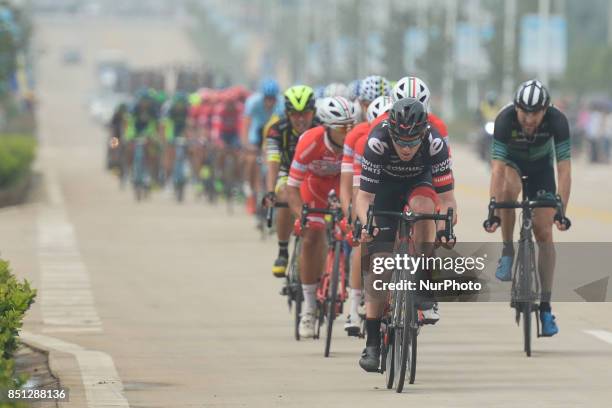 The peloton during the fourth stage of the 2017 Tour of China 2, the 115.3km Huangshi Daye Circuit Race. On Friday, 22 September 2017, in Daye...