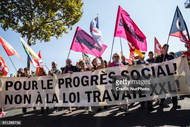 Demonstration against labour reform in Lyon, France, on September 21, 2017.
