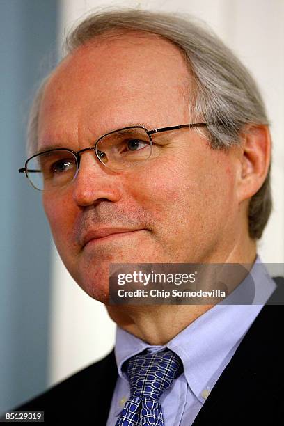 Assistant Secretary of State Christopher Hill looks on during a news briefing where U.S. Secretary of State Hillary Clinton announced the appointment...