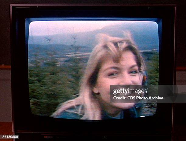 Laura Palmer, played by Sheryl Lee, appears in a video from the the pilot episode screen grab of the hit tv show "Twin Peaks", 1990.