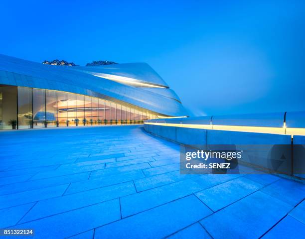 town square and harbin opera house - the harbin theatre stockfoto's en -beelden