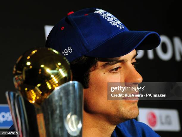 England's Alastair Cook during a press conference at Edgbaston, Birmingham.