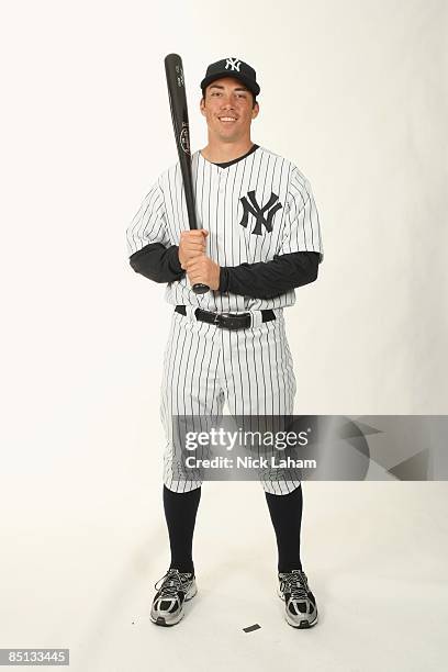 Doug Bernier of the New York Yankees poses during Photo Day on February 19, 2009 at Legends Field in Tampa, Florida.