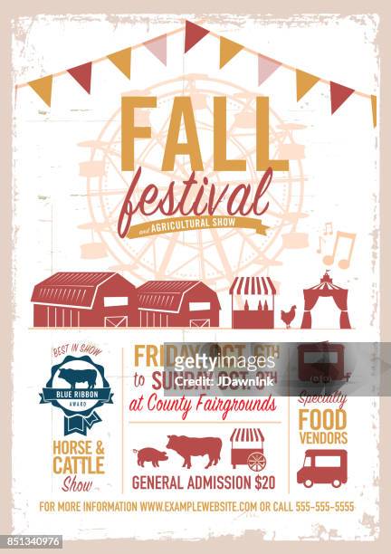 fall festival agricultural show poster design template - traditional festival stock illustrations