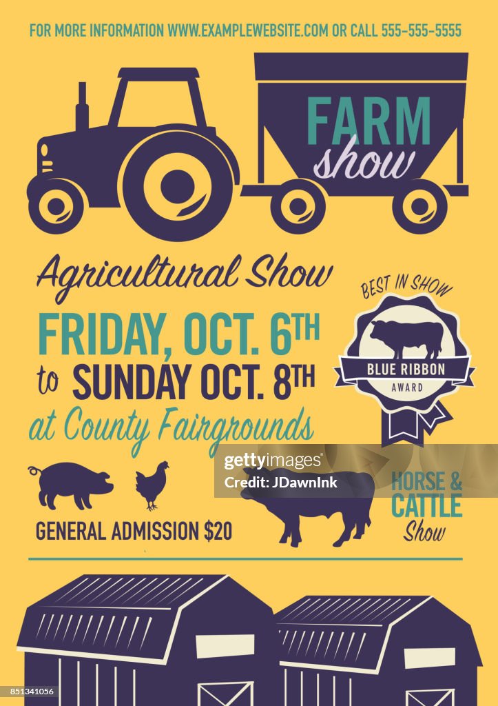 Farm And Agricultural Show Poster Design Template High-Res Vector Graphic -  Getty Images