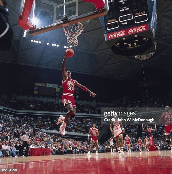 Chicago Bulls Michael Jordan in action vs Atlanta Hawks. Chicago, IL 2/25/1989 CREDIT: John W. McDonough