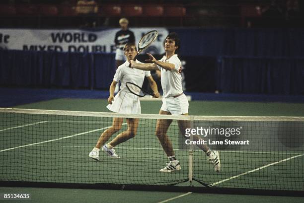 World Mixed Doubles Championships: Australia Peter McNamara and USA Martina Navratilova in action during match at Astroarena. Houston, TX -- CREDIT:...