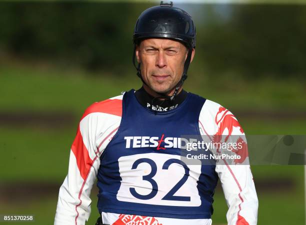 Paul Mew of Windsor and District CC competes in Veterans Men during the British Canoeing 2017 British Open Slalom Championships at Lee Valley White...