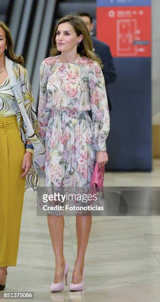 Queen Letizia of Spain attends the 'Cancer Research World Day' event at El Prado Museum on September 22, 2017 in Madrid, Spain.