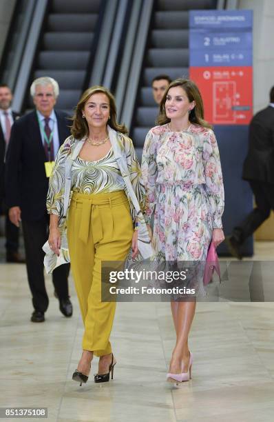 Queen Letizia of Spain attends the 'Cancer Research World Day' event at El Prado Museum on September 22, 2017 in Madrid, Spain.