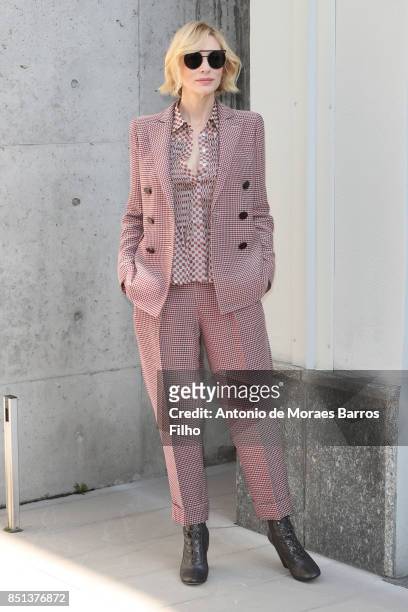Cate Blanchett attends the Giorgio Armani show during Milan Fashion Week Spring/Summer 2018 on September 22, 2017 in Milan, Italy.