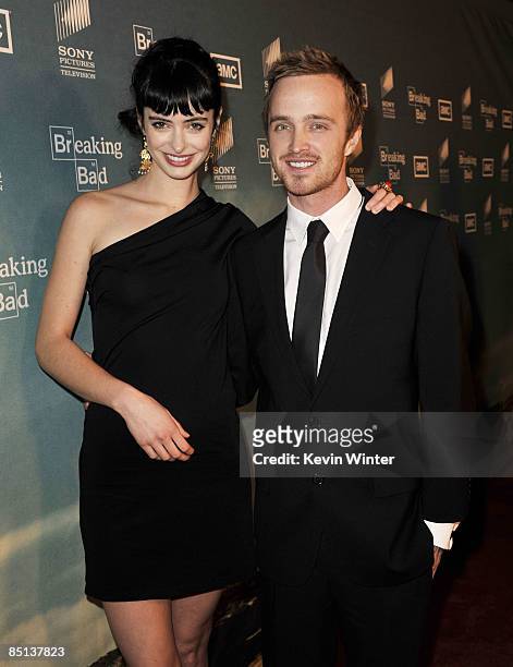 Actors Krysten Ritter and Aaron Paul arrive at the premiere of AMC and Sony Pictures Television's "Breaking Bad" Season 2 at the Arclihght Theater on...