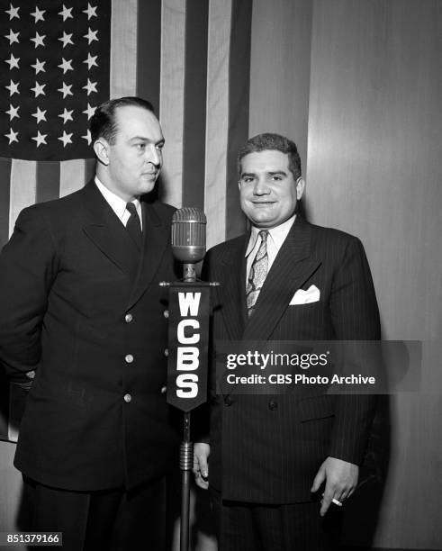 Radio program This is New York features CBS newsman Bill Leonard, with visiting guest, naval Lieutenant Keith Thompson. January 30, 1947.
