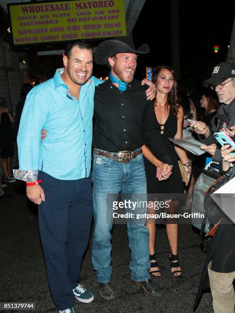 Zach Swerdzewski and Jason Dent are seen outside Big Brother 19 Wrap Party at Clifton's on September 21, 2017 in Los Angeles, California.