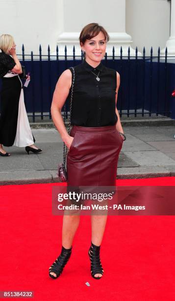 Jill Halfpenny arriving at the opening night of Charlie and the Chocolate Factory at the Theatre Royal, Drury Lane in London.