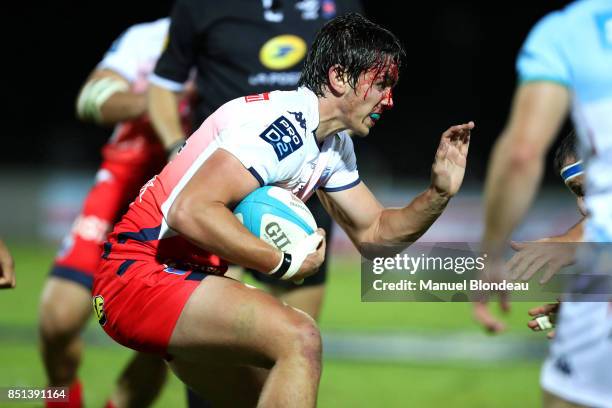 Pierre Mignot of Grenoble during the French Pro D2 match between Aviron Bayonnais and Grenoble on September 21, 2017 in Bayonne, France.