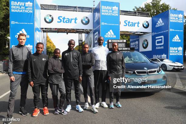 Philipp Pflieger of Germany, Kenenisa Bekele of Ethiopia, Valary Aiyabei of Kenya, Eliud Kipchoge of Kenia, Wilson Kipsang of Kenya and Gladys...