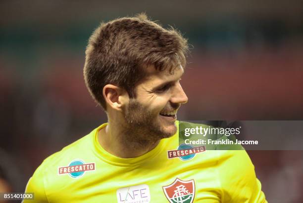 Julio Cesar of Fluminense looks on during a second leg match between LDU Quito and Fluminense as part of round of 16 of Copa CONMEBOL Sudamericana...