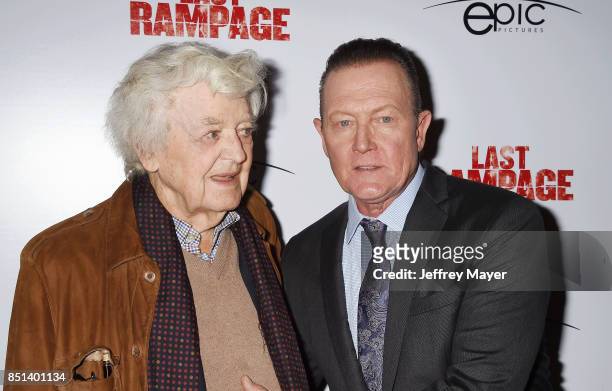 Actors Hal Holbrook and Robert Partrick attend the Premiere Of Epic Pictures Releasings' 'Last Rampage' at ArcLight Cinemas on September 21, 2017 in...