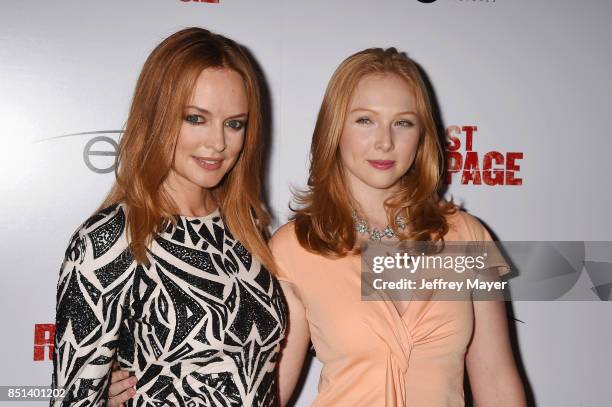 Actors Heather Graham and Molly Quinn attend the Premiere Of Epic Pictures Releasings' 'Last Rampage' at ArcLight Cinemas on September 21, 2017 in...