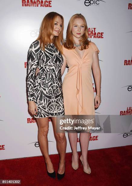 Actors Heather Graham and Molly Quinn attend the Premiere Of Epic Pictures Releasings' 'Last Rampage' at ArcLight Cinemas on September 21, 2017 in...