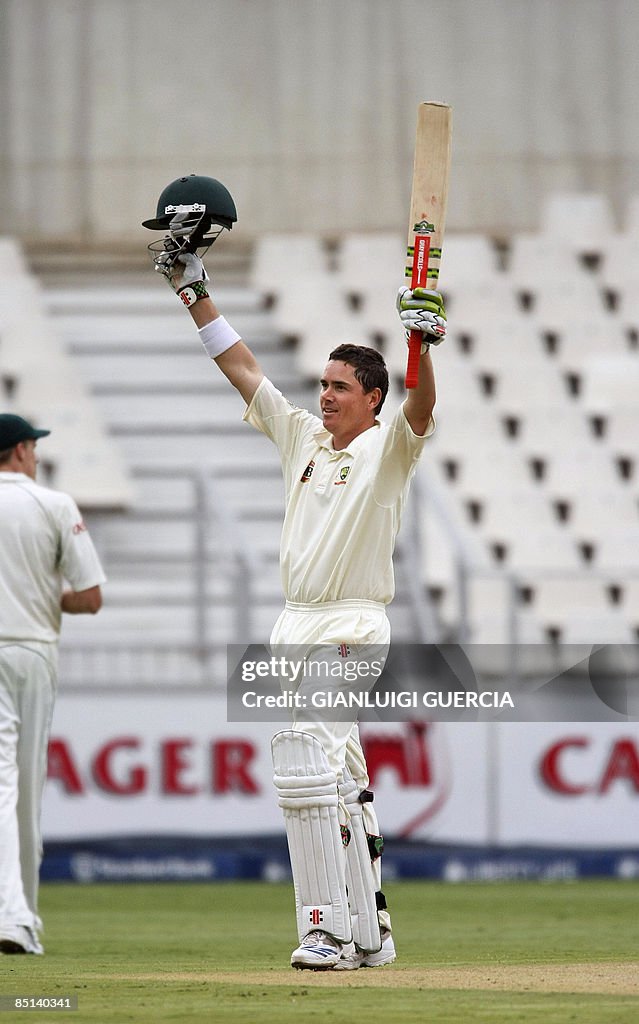 Australian batsman Marcus North celebrat