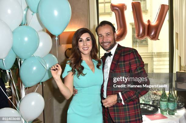 Judith Williams and her husband Alexander-Klaus Stecher attend the presentation of Judith Williams new cosmetics line EGF Tech Science for DM during...