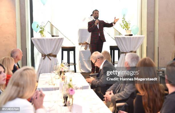 Alexander-Klaus Stecher attends the presentation of his wife Judith Williams new cosmetics line EGF Tech Science for DM during the 'Medien Lunch With...