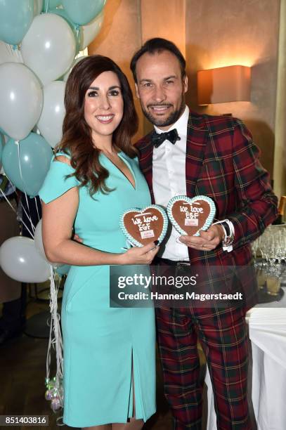 Judith Williams and her husband Alexander-Klaus Stecher attend the presentation of Judith Williams new cosmetics line EGF Tech Science for DM during...