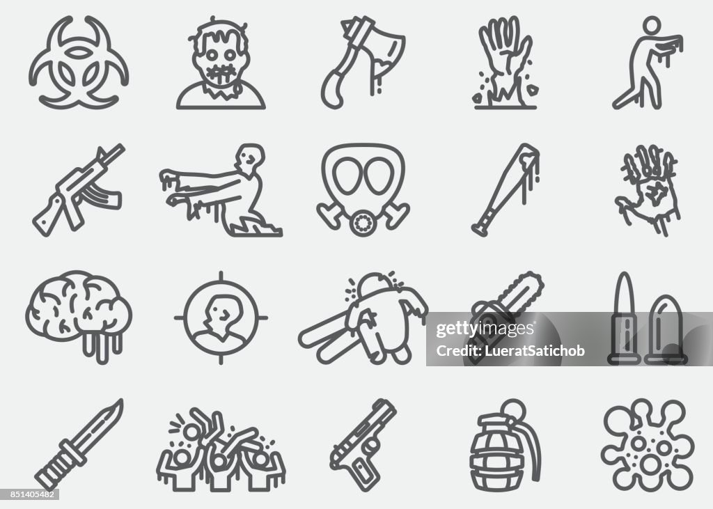 Iconos de línea Zombie