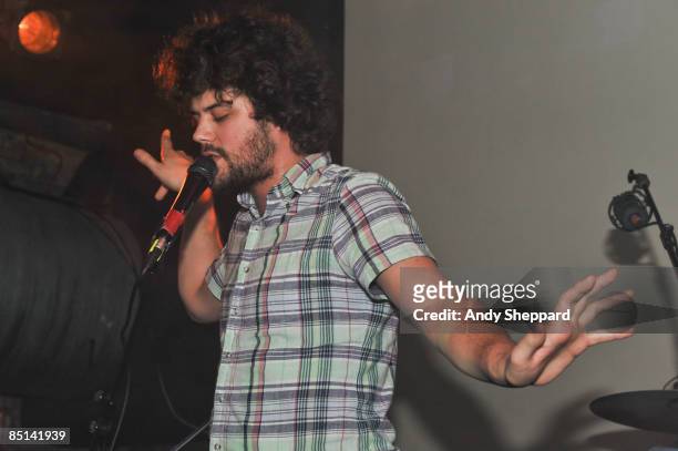 Singer Michael Angelakos performs at Cargo on February 23, 2009 in London, England.