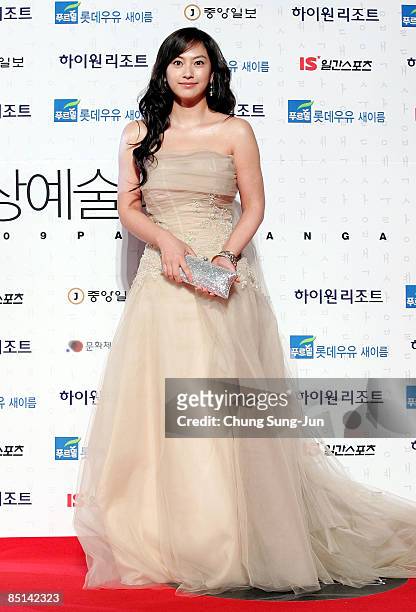 Actress Shin Ae attends the 45th PaekSang Art Awards at the Olympic Hall on February 27, 2009 in Seoul, South Korea.