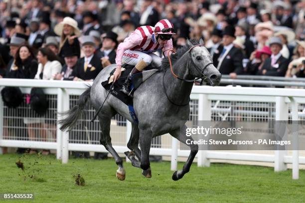 Jockey Adam Kirby on Lethal Force race in the Diamond Jubilee Stakes during day five of the Royal Ascot meeting at Ascot Racecourse, Berkshire.