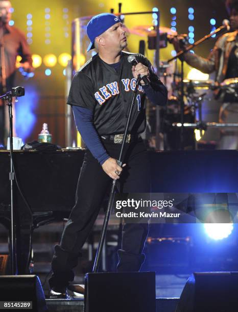 Exclusive* Garth Brooks performs during the "Last Play at Shea" at Shea Stadium on July 16, 2008 in Queens, NY.