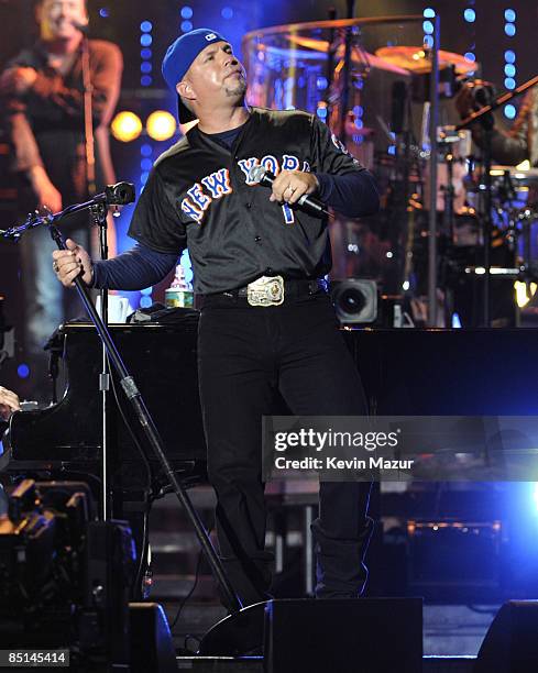 Exclusive* Garth Brooks performs during the "Last Play at Shea" at Shea Stadium on July 16, 2008 in Queens, NY.