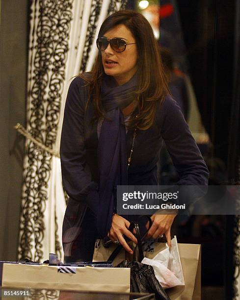 Alena Seredova is seen shopping during Milan fashion week on February 27, 2009 in Milan, Italy.