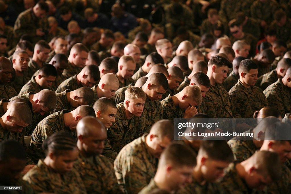 Obama Addresses Marines At Camp Lejeune