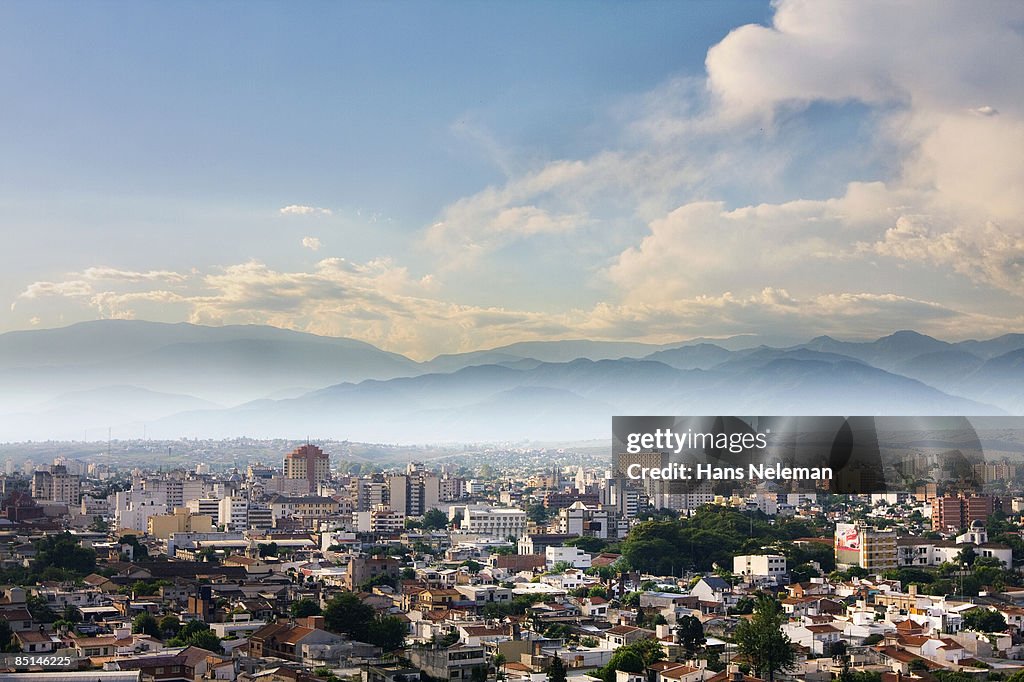 Arial view of Salta City, Argentina